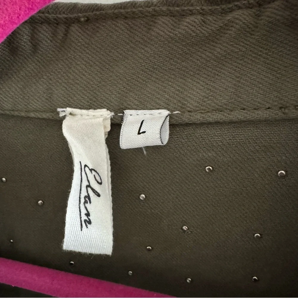 VICI Green Cotton Studded Utility Jacket - Picture 3 of 4
